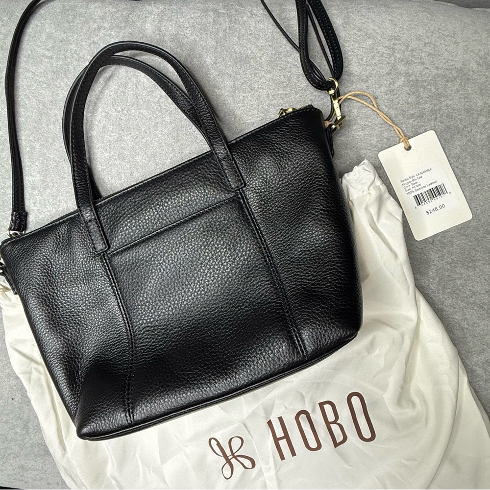 NWT HOBO Kingston Mini Leather Satchel in Black - Picture 5 of 6